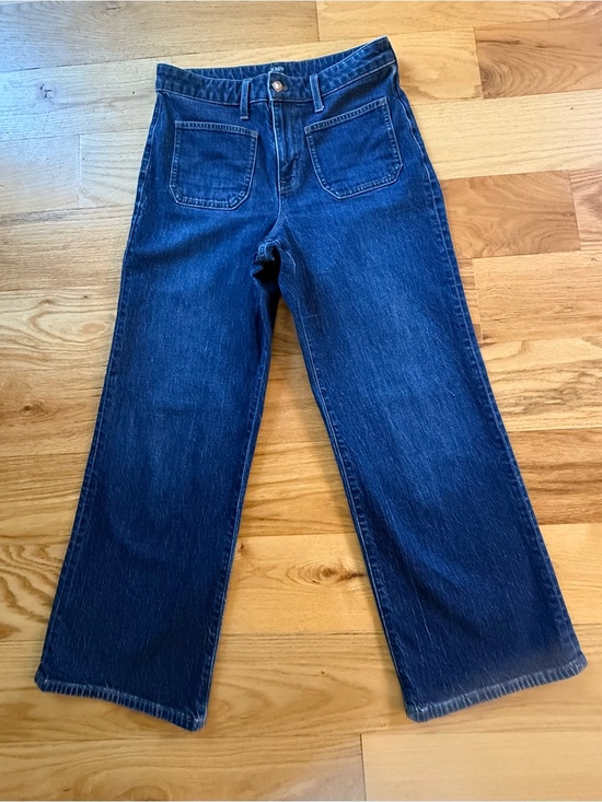 J. Crew Denim - J.Crew Curvy Denim Wide Leg Jeans Dark Indigo Wide Leg High Rise Size 28P